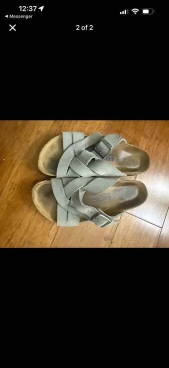 Birkenstock Shoes - Size 37 Birkenstock Lugano Suede Leather Sandals Gray